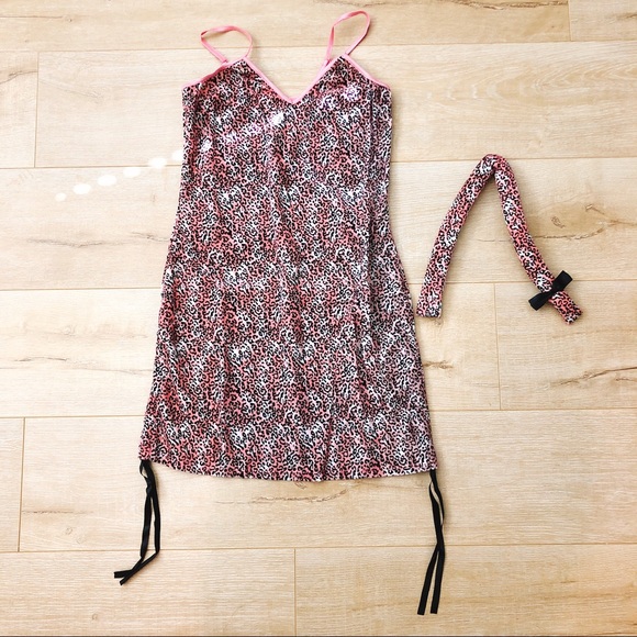 NEW DREAMGIRL PURRFECT ME PINK BLACK LEOPARD KITTY Halloween Costume - Picture 6 of 8